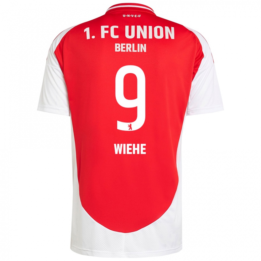 Niño Camiseta Jakob Wiehe #9 Rojo Blanco 1ª Equipación 2024/25 La Camisa Perú