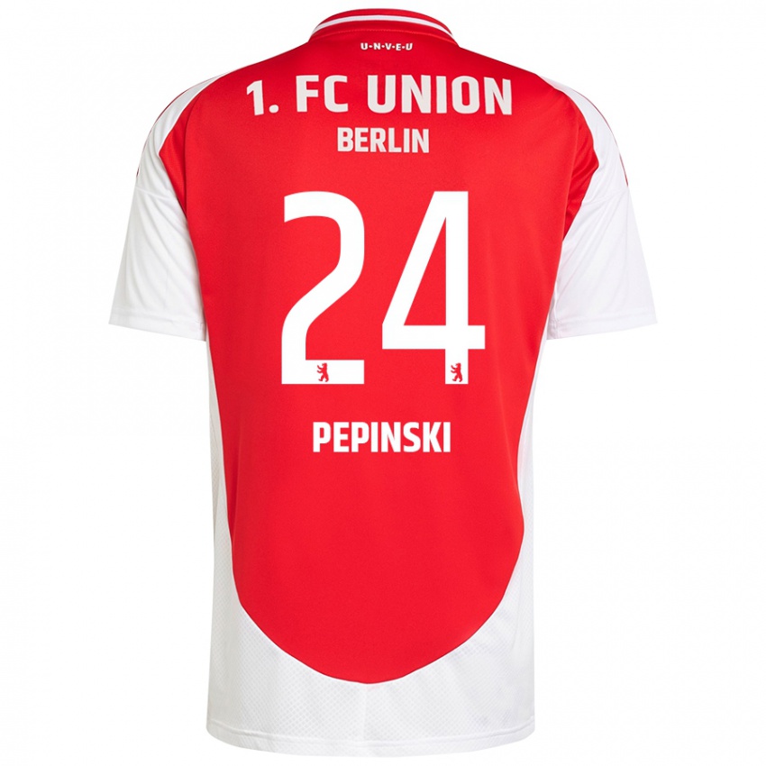 Niño Camiseta Louis Pepinski #24 Rojo Blanco 1ª Equipación 2024/25 La Camisa Perú