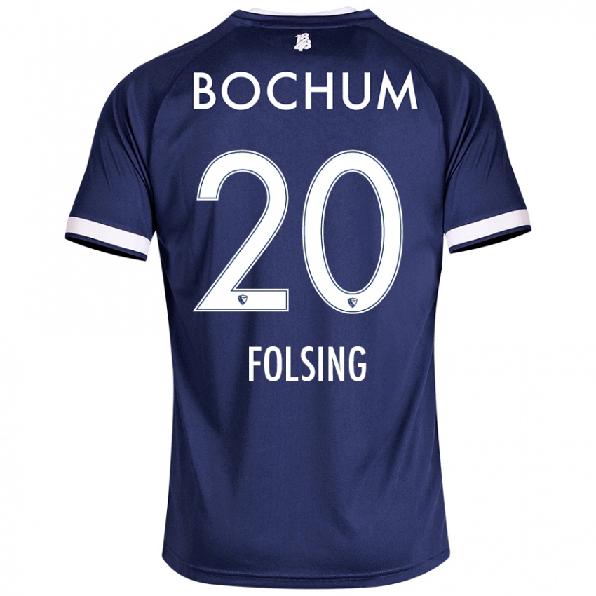 Niño Camiseta Amelie Fölsing #20 Azul Oscuro 1ª Equipación 2024/25 La Camisa Perú