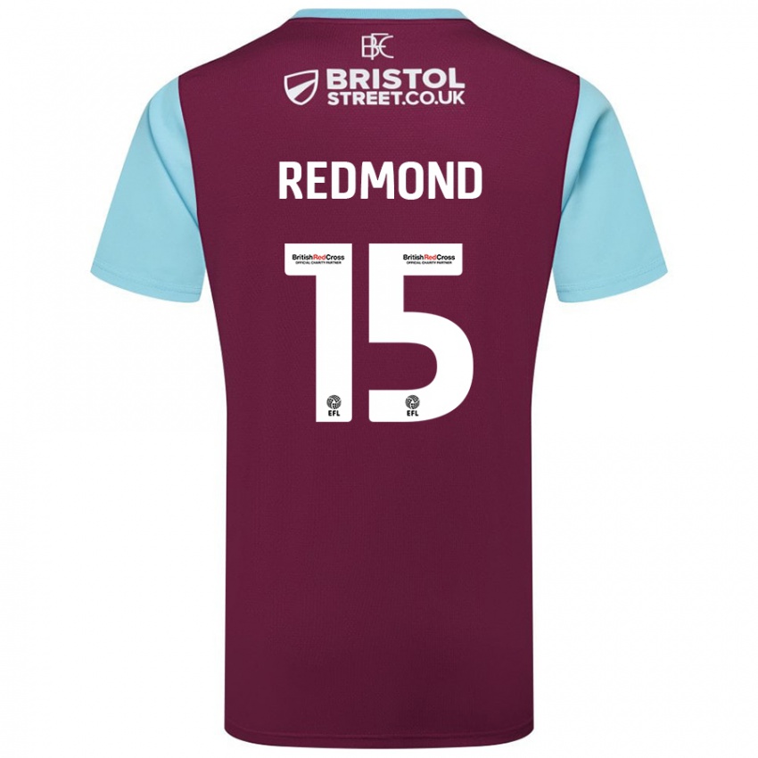 Niño Camiseta Nathan Redmond #15 Borgoña Azul Cielo 1ª Equipación 2024/25 La Camisa Perú