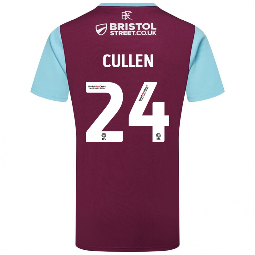 Niño Camiseta Josh Cullen #24 Borgoña Azul Cielo 1ª Equipación 2024/25 La Camisa Perú