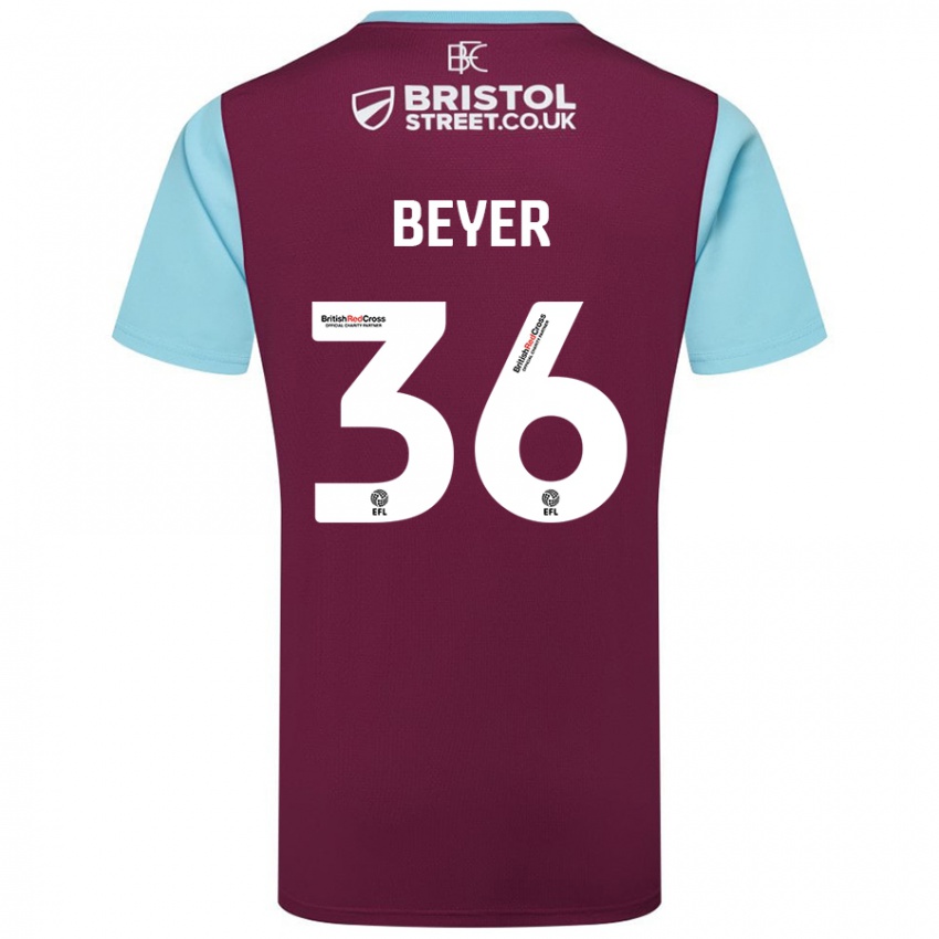 Niño Camiseta Jordan Beyer #36 Borgoña Azul Cielo 1ª Equipación 2024/25 La Camisa Perú