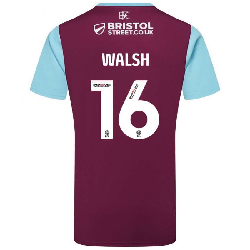 Niño Camiseta Lucy Walsh #16 Borgoña Azul Cielo 1ª Equipación 2024/25 La Camisa Perú