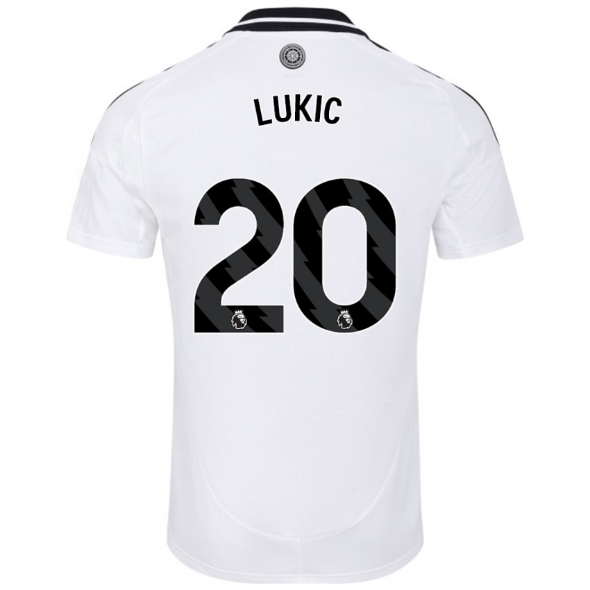 Niño Camiseta Saša Lukić #20 Blanco 1ª Equipación 2024/25 La Camisa Perú