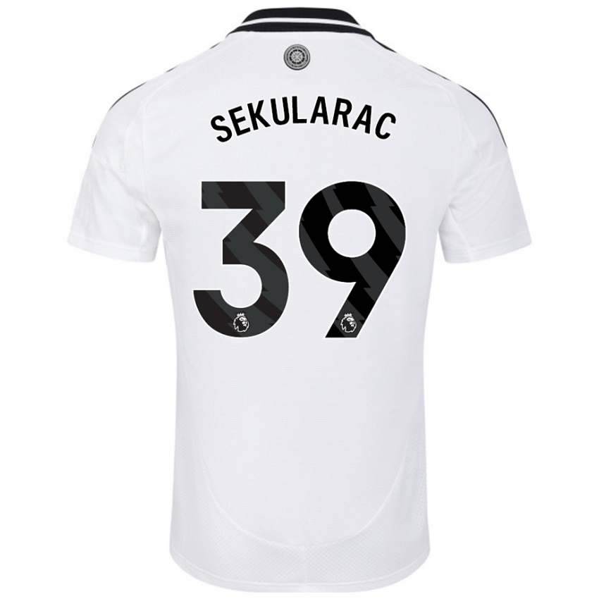 Niño Camiseta Kristian Sekularac #39 Blanco 1ª Equipación 2024/25 La Camisa Perú