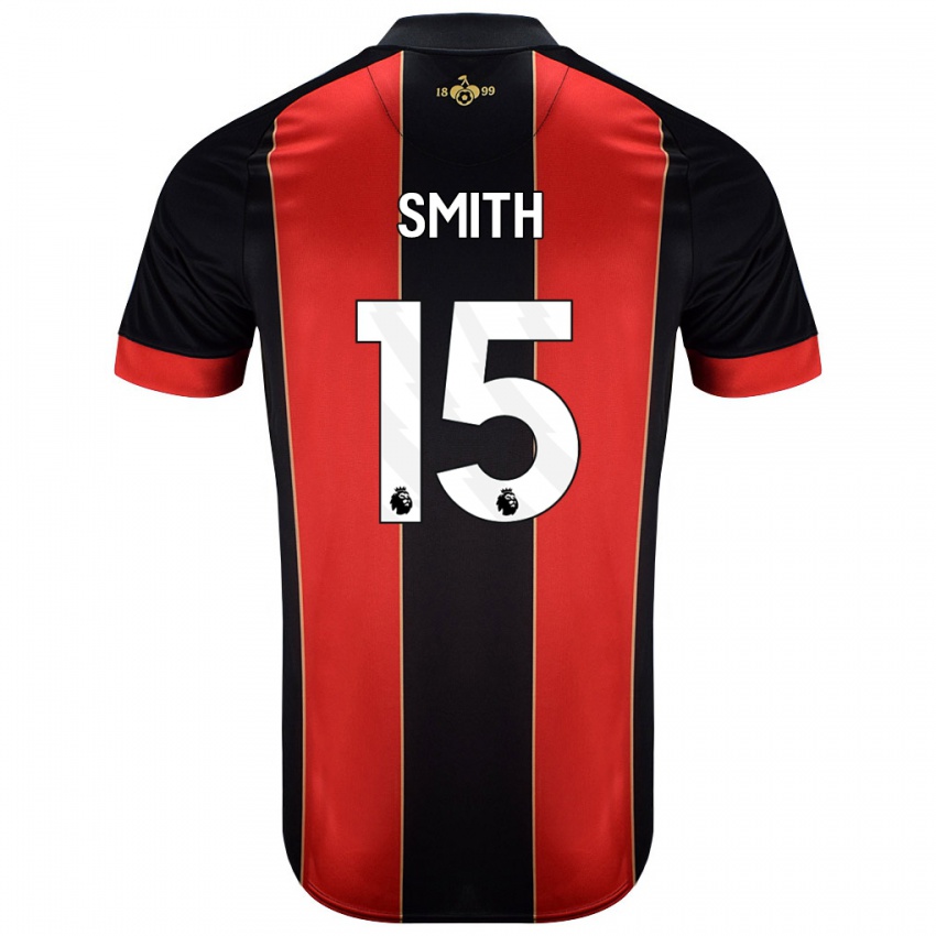 Niño Camiseta Adam Smith #15 Rojo Negro 1ª Equipación 2024/25 La Camisa Perú