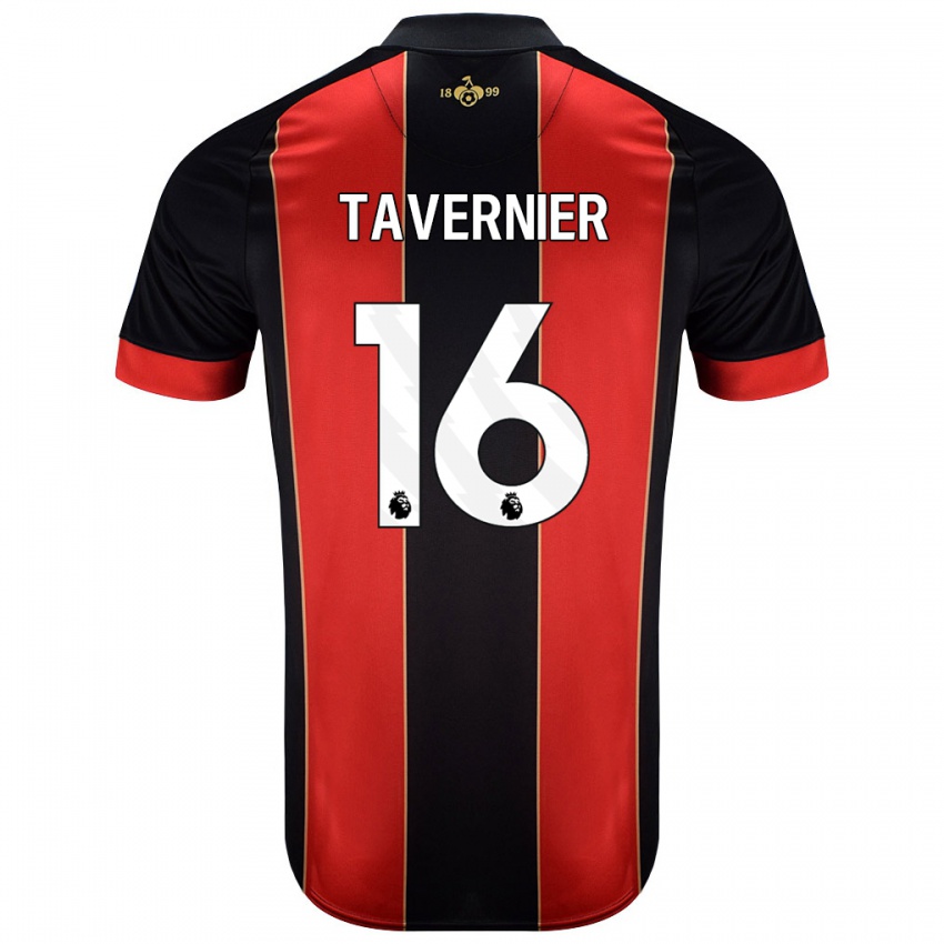 Niño Camiseta Marcus Tavernier #16 Rojo Negro 1ª Equipación 2024/25 La Camisa Perú