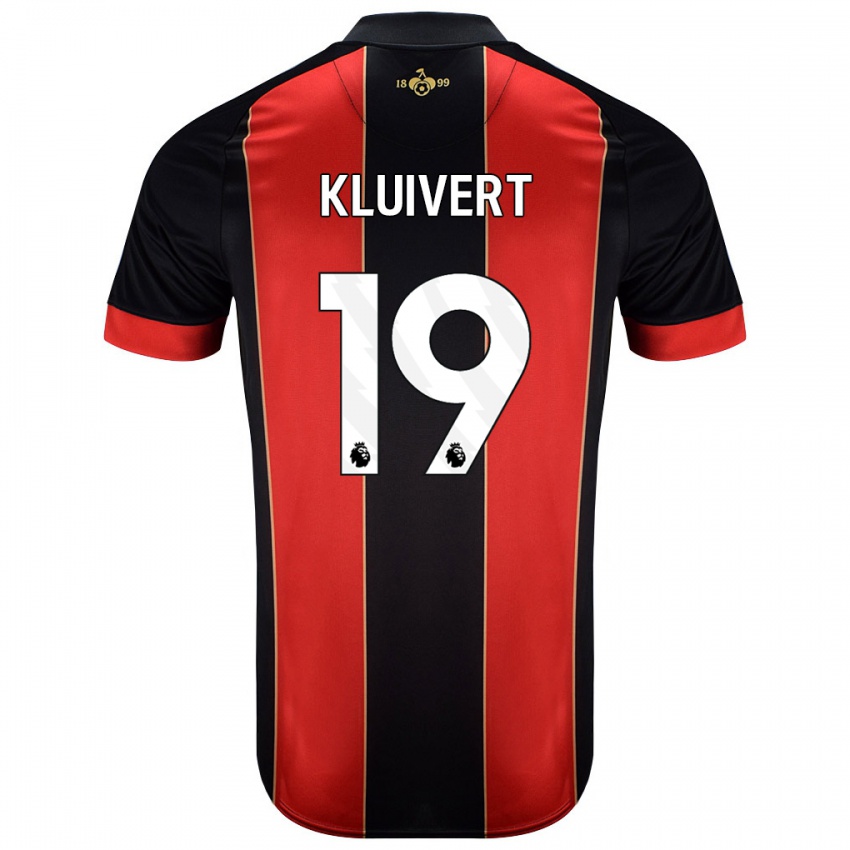 Niño Camiseta Justin Kluivert #19 Rojo Negro 1ª Equipación 2024/25 La Camisa Perú