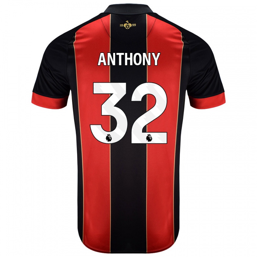 Niño Camiseta Jaidon Anthony #32 Rojo Negro 1ª Equipación 2024/25 La Camisa Perú