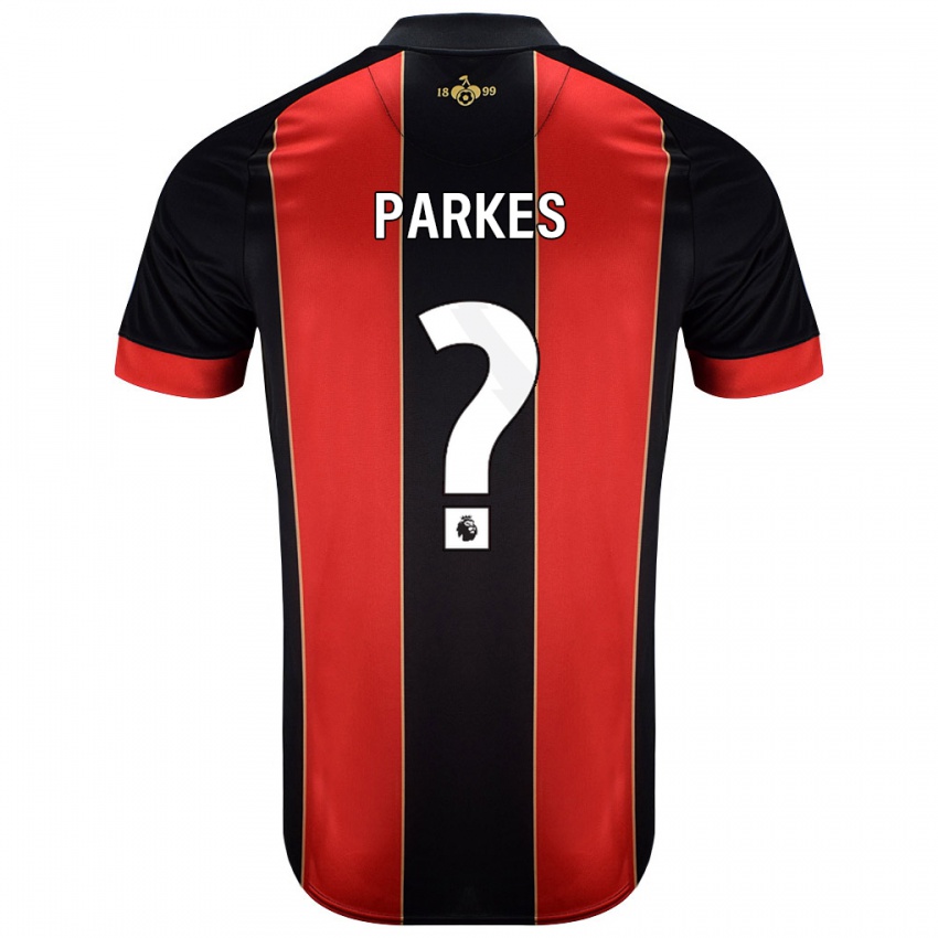 Niño Camiseta Sonny Parkes #0 Rojo Negro 1ª Equipación 2024/25 La Camisa Perú