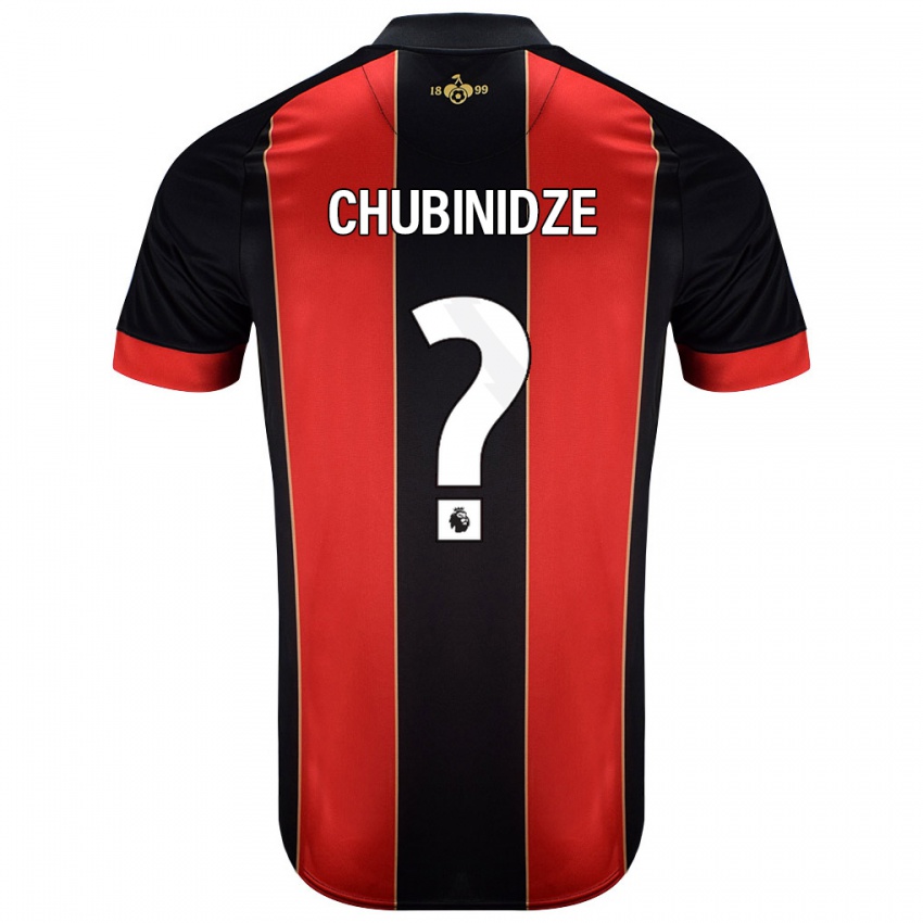 Niño Camiseta George Chubinidze #0 Rojo Negro 1ª Equipación 2024/25 La Camisa Perú