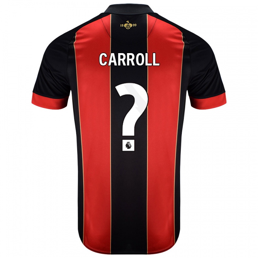 Niño Camiseta Ryan Carroll #0 Rojo Negro 1ª Equipación 2024/25 La Camisa Perú