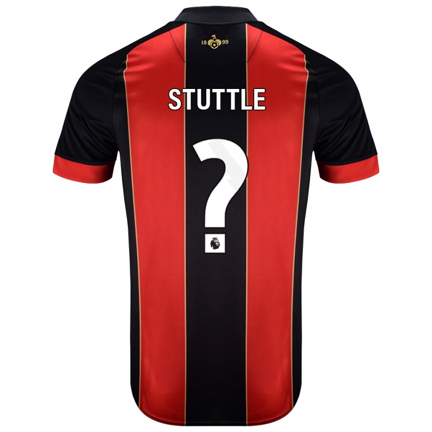 Niño Camiseta Jonny Stuttle #0 Rojo Negro 1ª Equipación 2024/25 La Camisa Perú