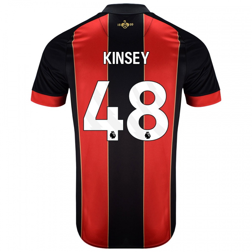 Niño Camiseta Max Kinsey #48 Rojo Negro 1ª Equipación 2024/25 La Camisa Perú