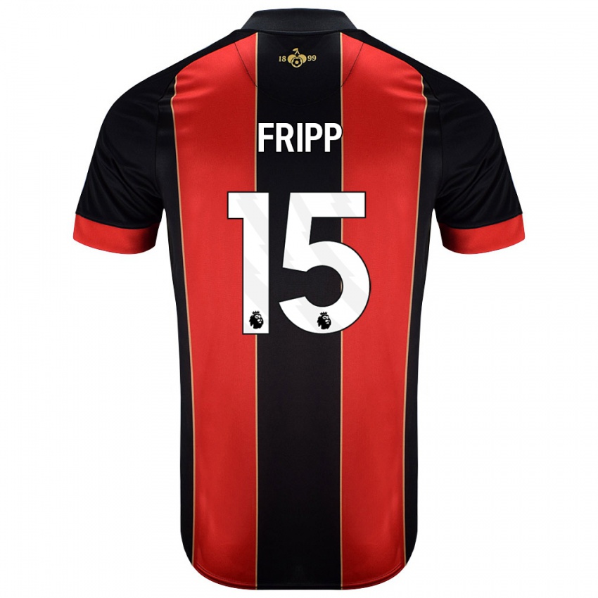 Niño Camiseta Kelly Fripp #15 Rojo Negro 1ª Equipación 2024/25 La Camisa Perú