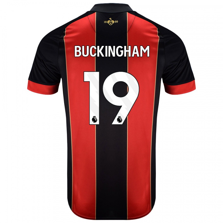 Niño Camiseta Alisha Buckingham #19 Rojo Negro 1ª Equipación 2024/25 La Camisa Perú