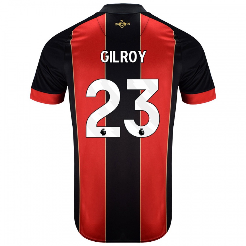 Niño Camiseta Chloe Gilroy #23 Rojo Negro 1ª Equipación 2024/25 La Camisa Perú