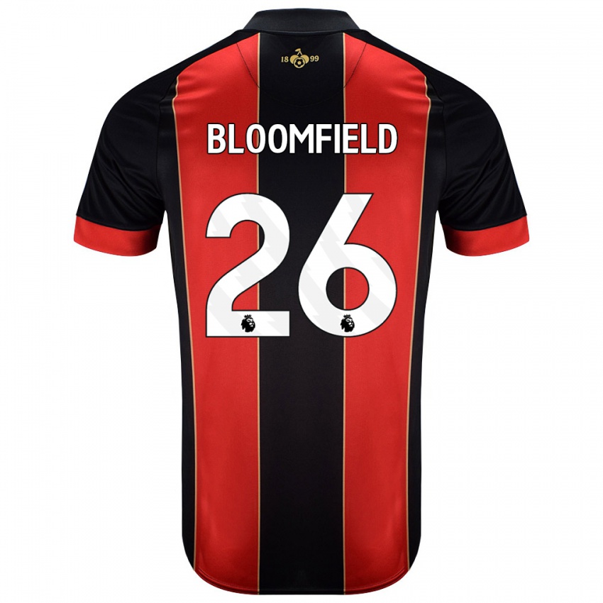 Niño Camiseta Erin Bloomfield #26 Rojo Negro 1ª Equipación 2024/25 La Camisa Perú