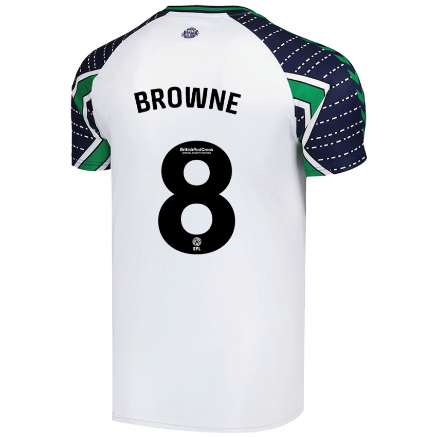 Niño Camiseta Alan Browne #8 Blanco 2ª Equipación 2024/25 La Camisa Perú