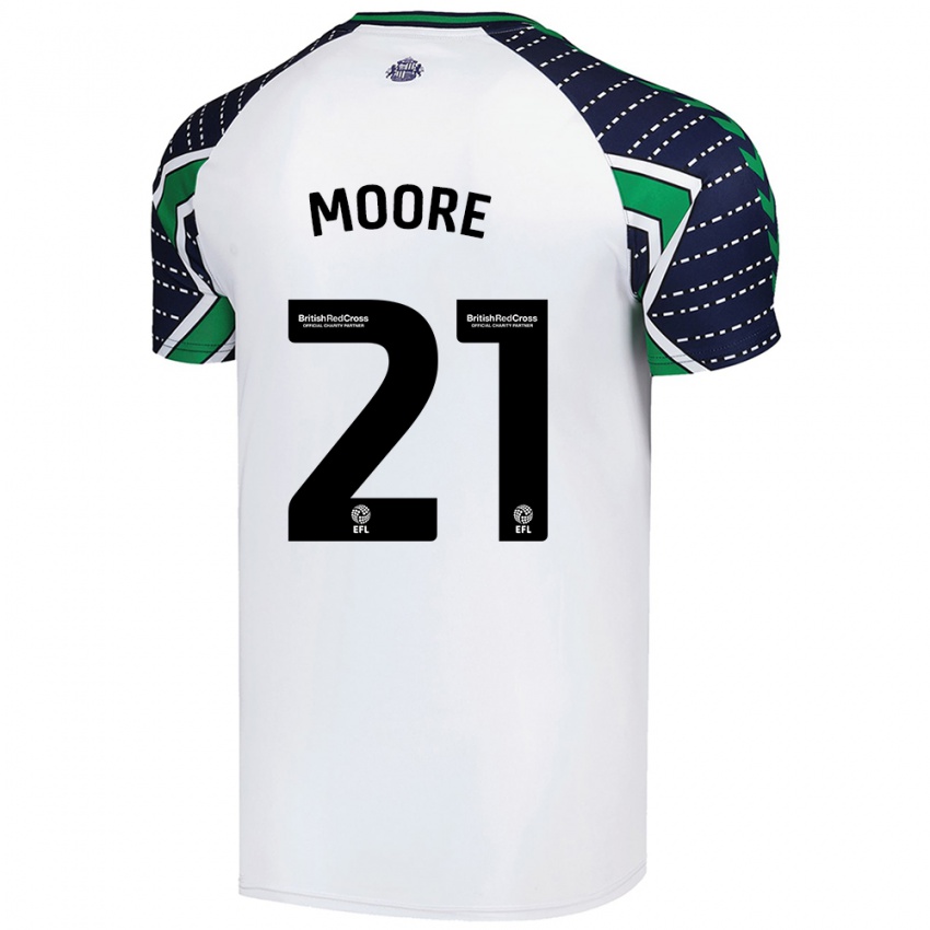 Niño Camiseta Simon Moore #21 Blanco 2ª Equipación 2024/25 La Camisa Perú