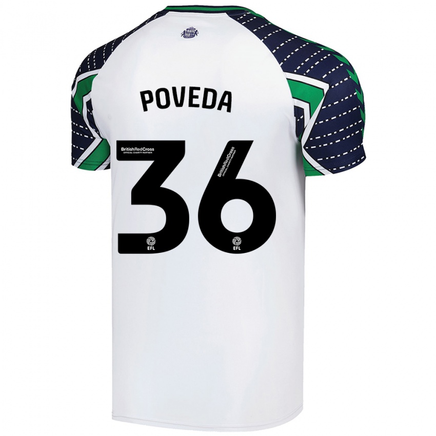 Niño Camiseta Ian Poveda #36 Blanco 2ª Equipación 2024/25 La Camisa Perú