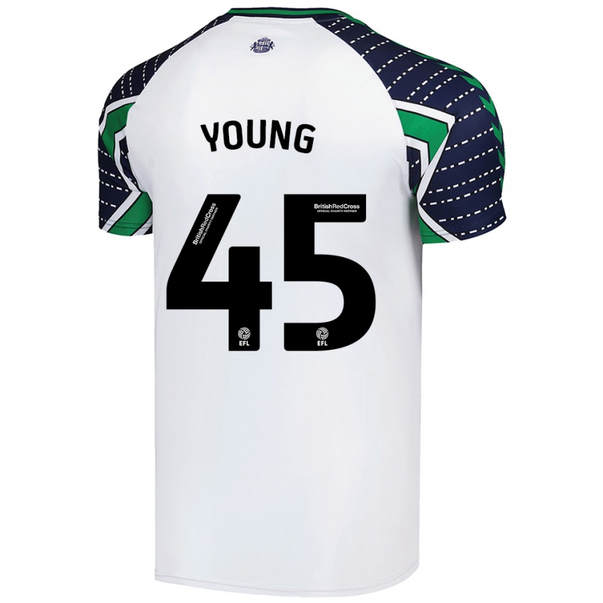 Niño Camiseta Matthew Young #45 Blanco 2ª Equipación 2024/25 La Camisa Perú