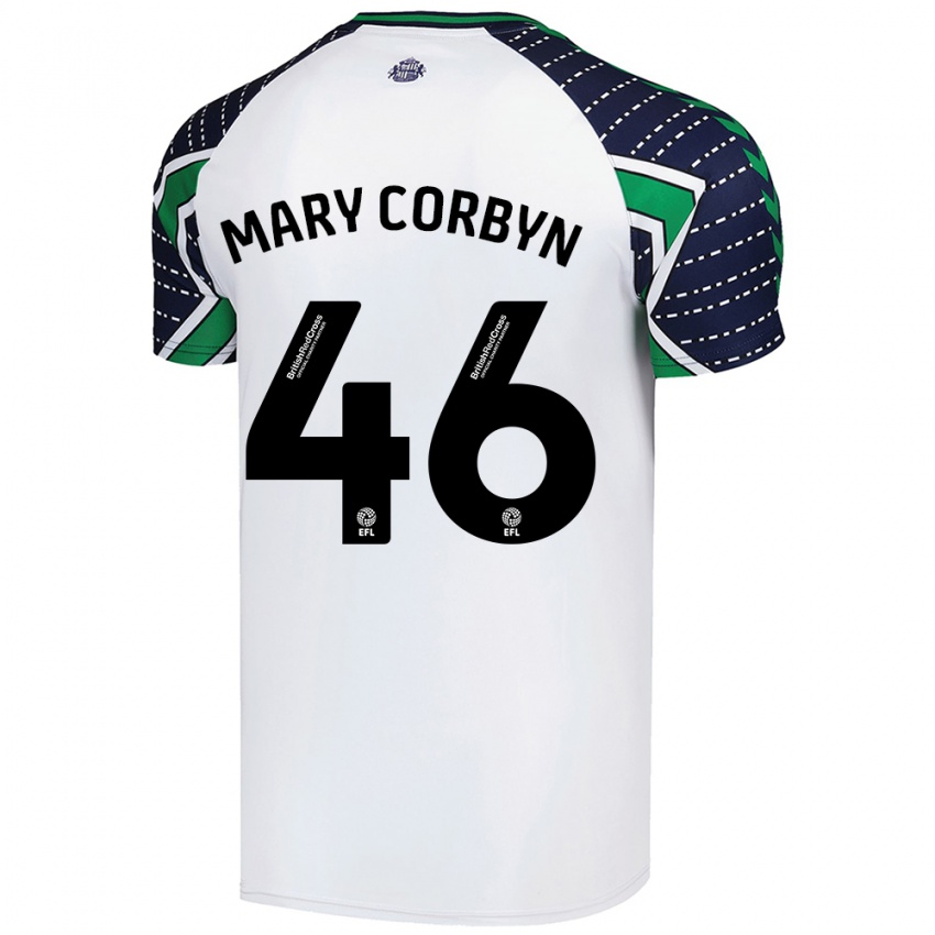 Niño Camiseta Mary Corbyn #46 Blanco 2ª Equipación 2024/25 La Camisa Perú