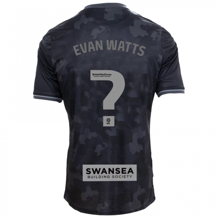 Niño Camiseta Evan Watts #0 Negro 2ª Equipación 2024/25 La Camisa Perú