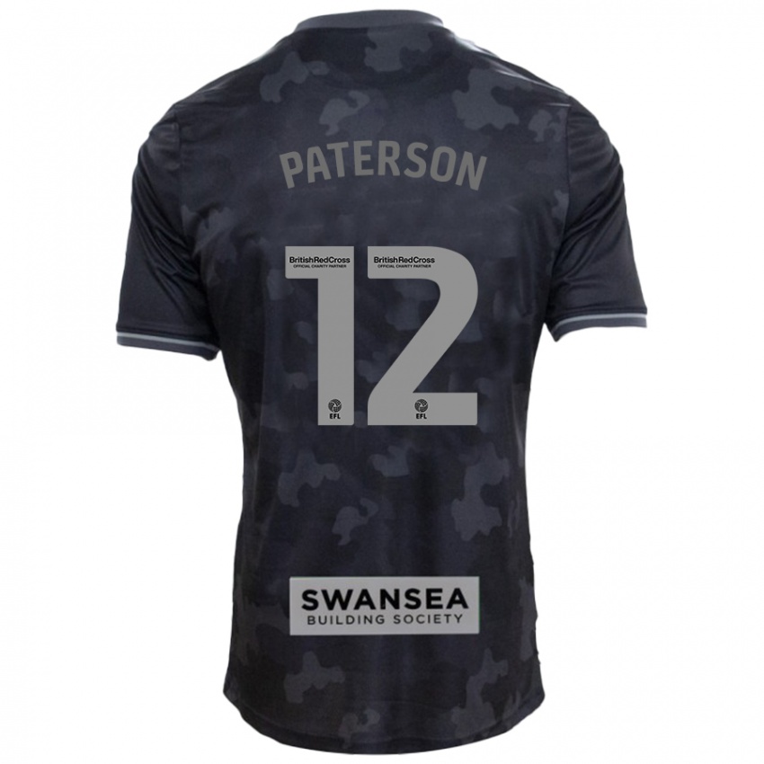 Niño Camiseta Jamie Paterson #12 Negro 2ª Equipación 2024/25 La Camisa Perú