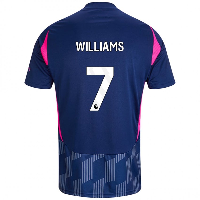 Niño Camiseta Neco Williams #7 Azul Real Rosa 2ª Equipación 2024/25 La Camisa Perú