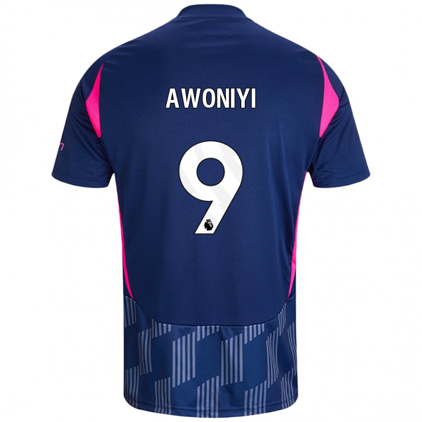 Niño Camiseta Taiwo Awoniyi #9 Azul Real Rosa 2ª Equipación 2024/25 La Camisa Perú