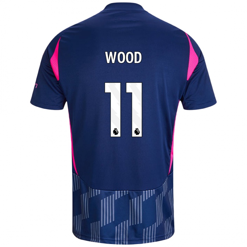 Niño Camiseta Chris Wood #11 Azul Real Rosa 2ª Equipación 2024/25 La Camisa Perú