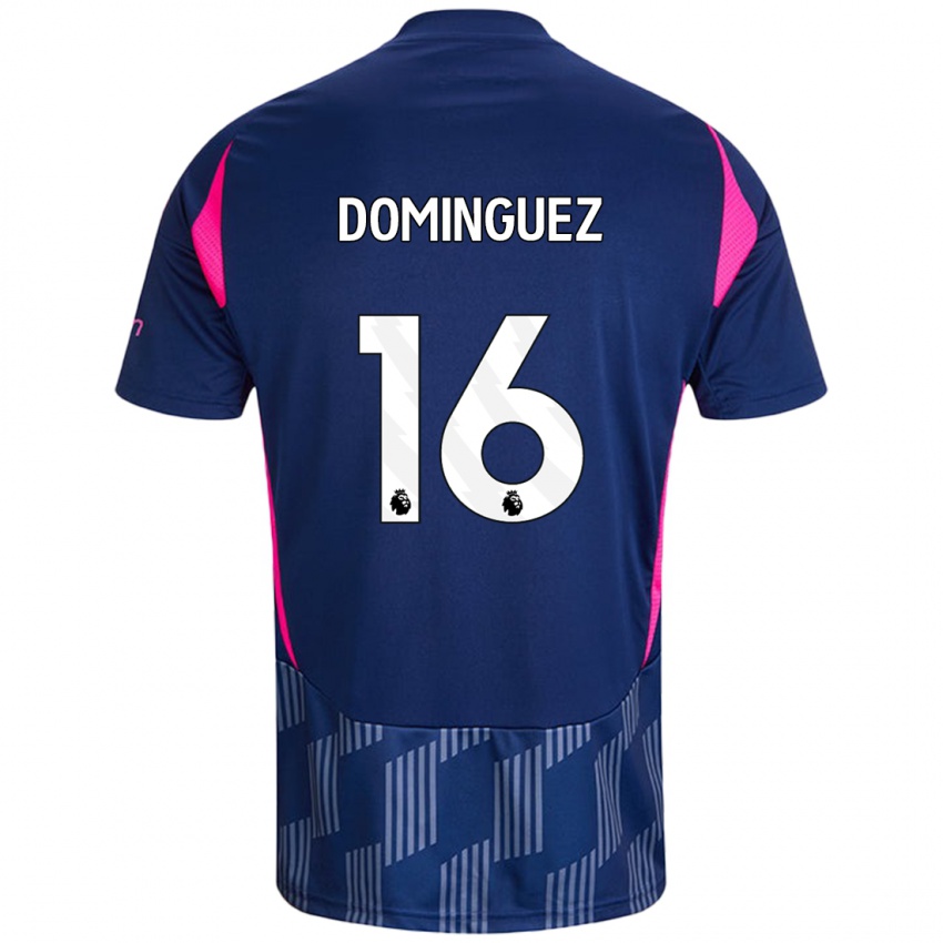 Niño Camiseta Nicolás Domínguez #16 Azul Real Rosa 2ª Equipación 2024/25 La Camisa Perú