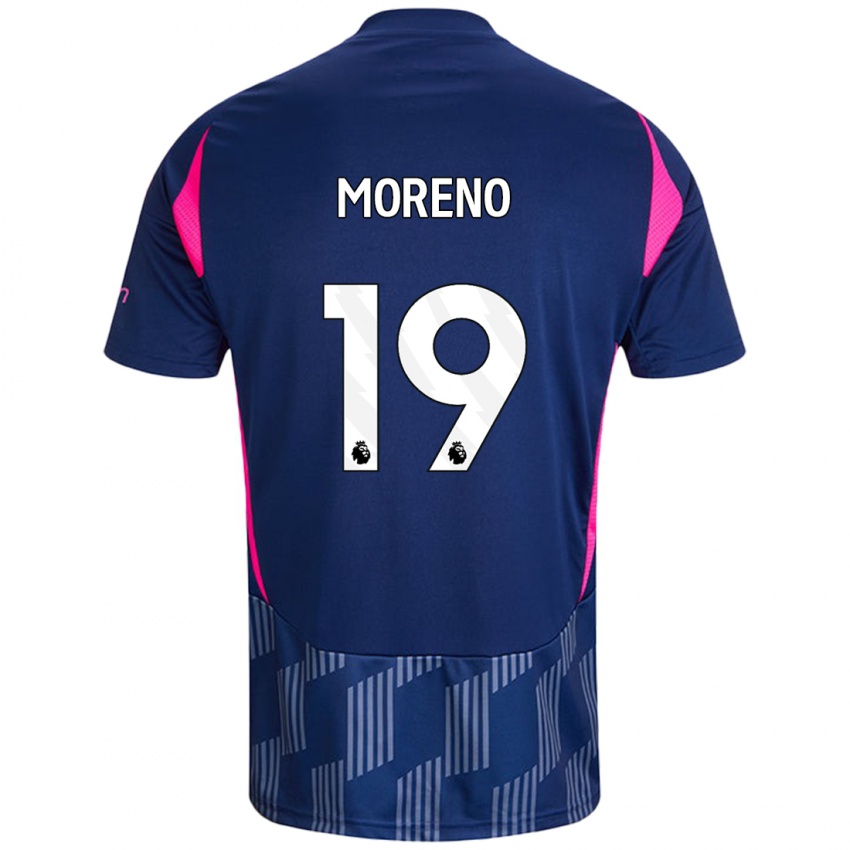 Niño Camiseta Álex Moreno #19 Azul Real Rosa 2ª Equipación 2024/25 La Camisa Perú