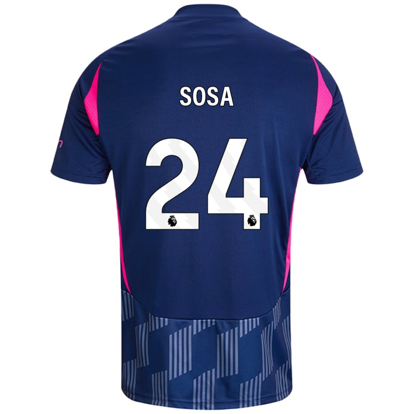 Niño Camiseta Ramón Sosa #24 Azul Real Rosa 2ª Equipación 2024/25 La Camisa Perú