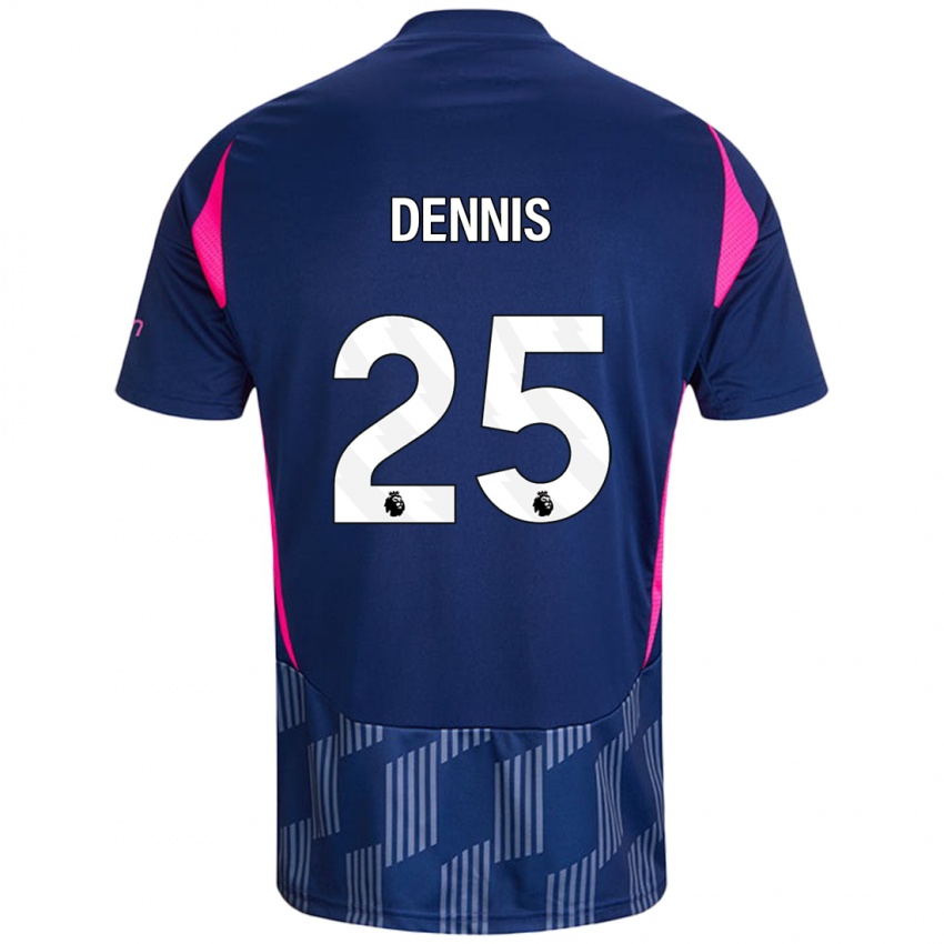 Niño Camiseta Emmanuel Dennis #25 Azul Real Rosa 2ª Equipación 2024/25 La Camisa Perú