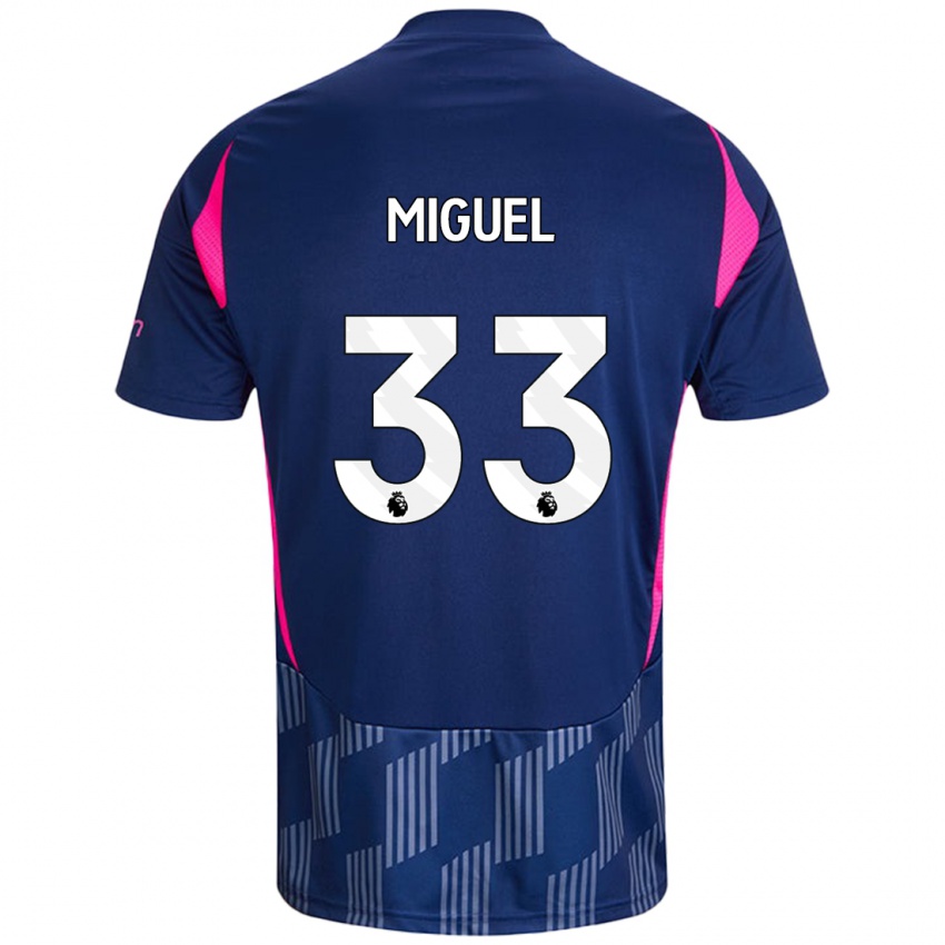 Niño Camiseta Carlos Miguel #33 Azul Real Rosa 2ª Equipación 2024/25 La Camisa Perú