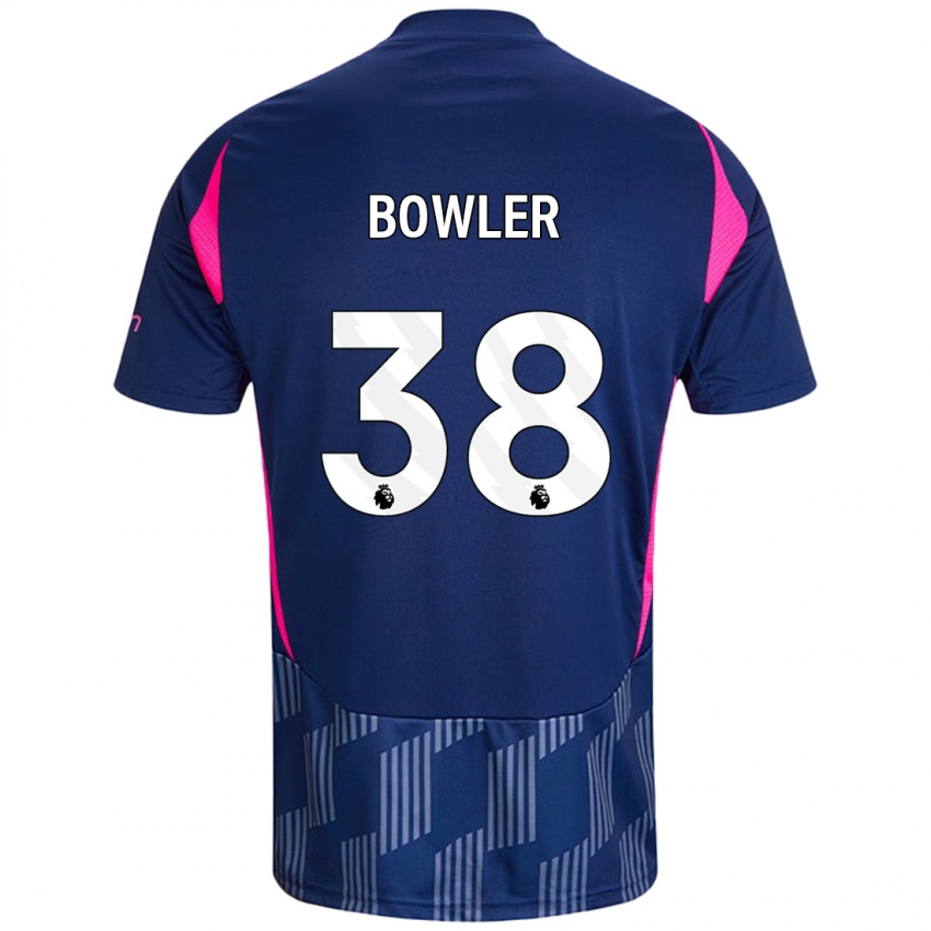 Niño Camiseta Josh Bowler #38 Azul Real Rosa 2ª Equipación 2024/25 La Camisa Perú