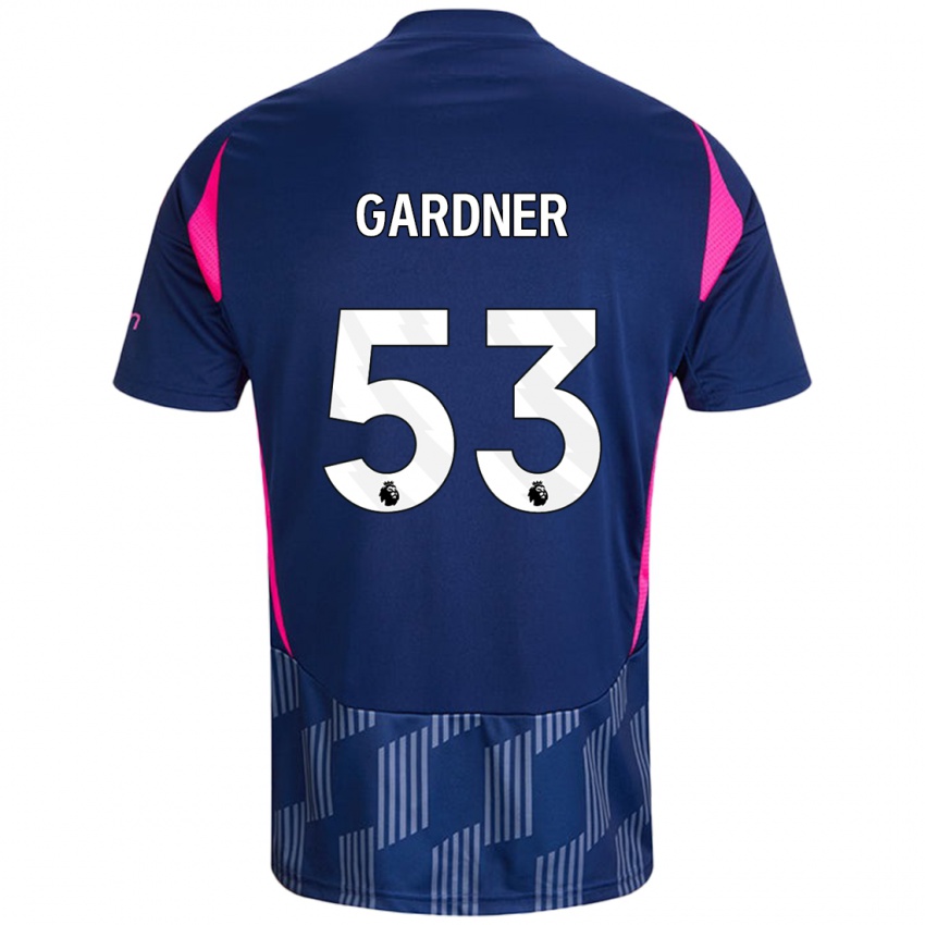 Niño Camiseta Joe Gardner #53 Azul Real Rosa 2ª Equipación 2024/25 La Camisa Perú