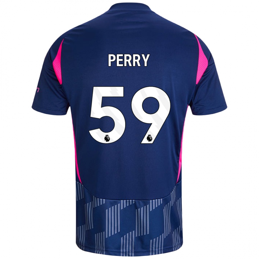 Niño Camiseta Ben Perry #59 Azul Real Rosa 2ª Equipación 2024/25 La Camisa Perú