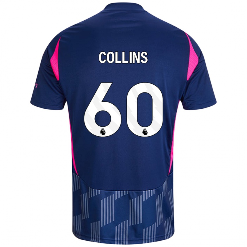 Niño Camiseta Sam Collins #60 Azul Real Rosa 2ª Equipación 2024/25 La Camisa Perú