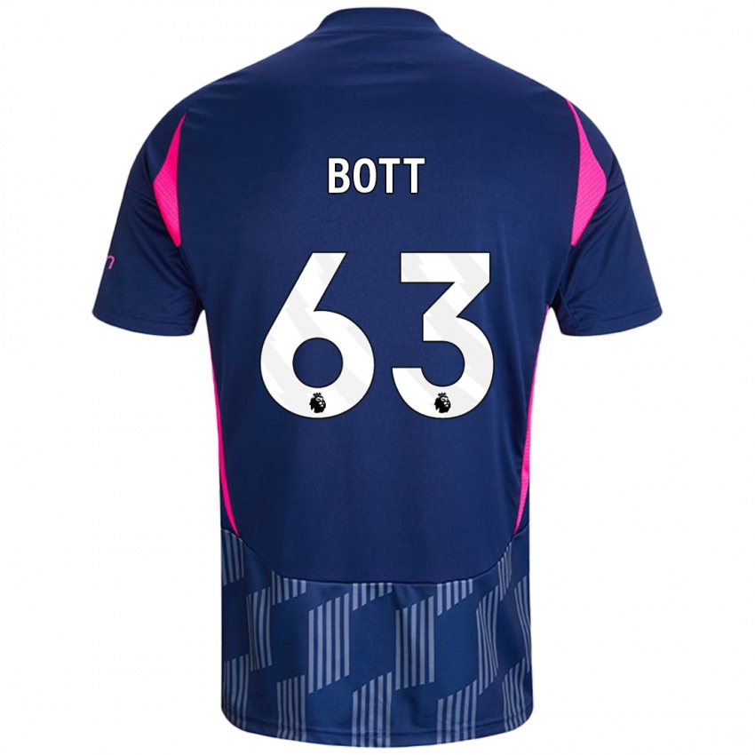 Niño Camiseta Aaron Bott #63 Azul Real Rosa 2ª Equipación 2024/25 La Camisa Perú