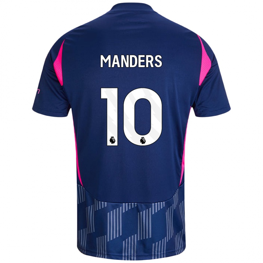 Niño Camiseta Holly Manders #10 Azul Real Rosa 2ª Equipación 2024/25 La Camisa Perú