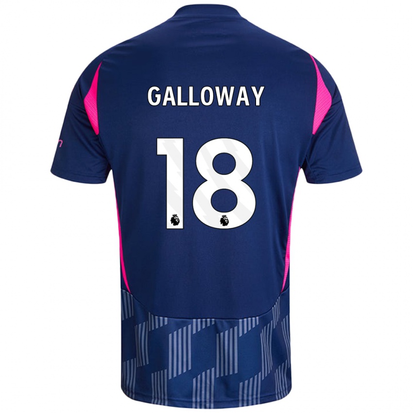 Niño Camiseta Bridget Galloway #18 Azul Real Rosa 2ª Equipación 2024/25 La Camisa Perú