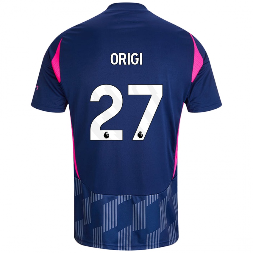 Niño Camiseta Divock Origi #27 Azul Real Rosa 2ª Equipación 2024/25 La Camisa Perú