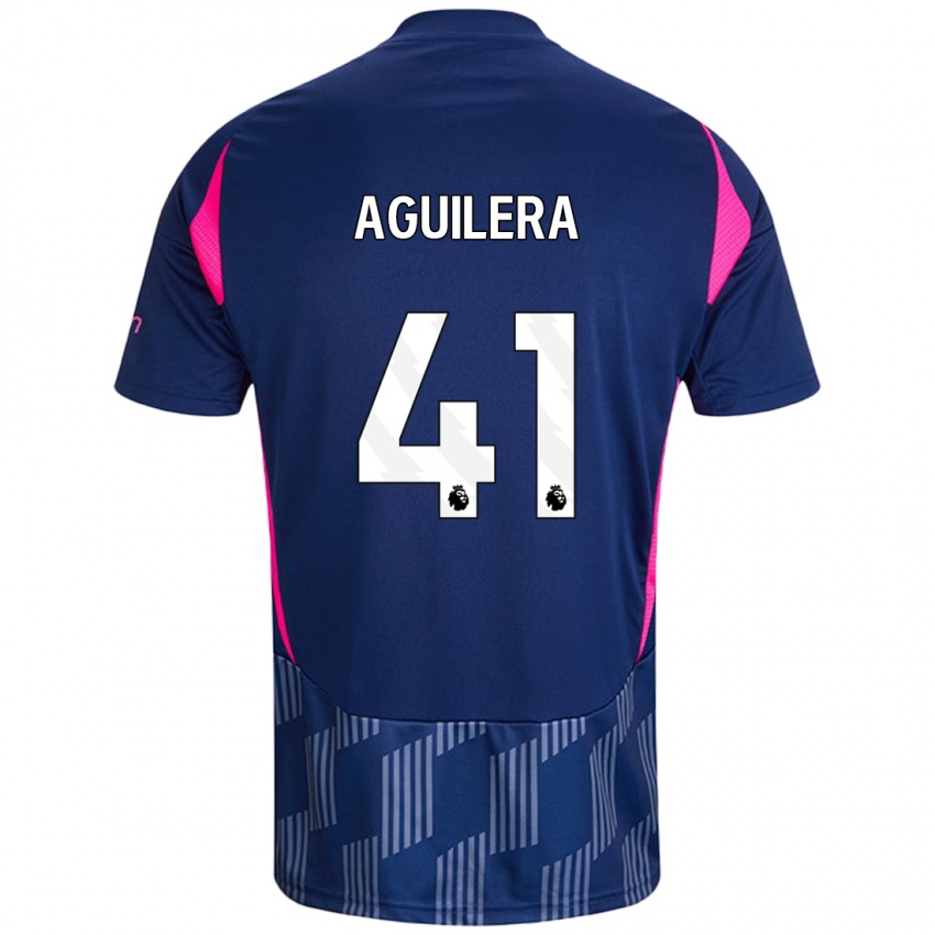 Niño Camiseta Brandon Aguilera #41 Azul Real Rosa 2ª Equipación 2024/25 La Camisa Perú