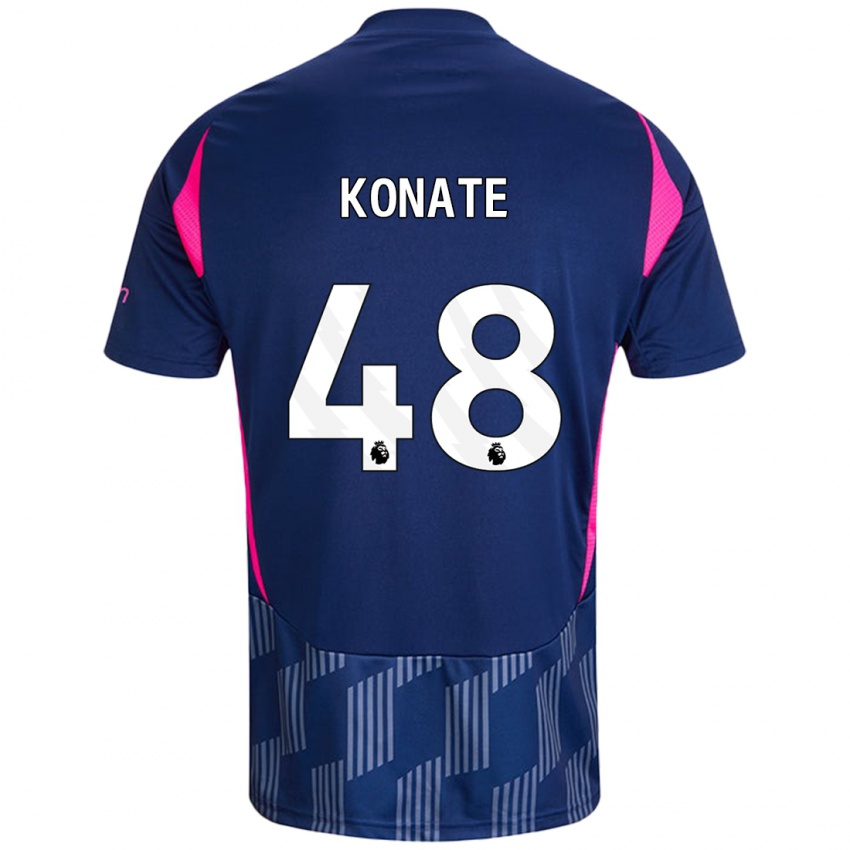 Niño Camiseta Ateef Konaté #48 Azul Real Rosa 2ª Equipación 2024/25 La Camisa Perú