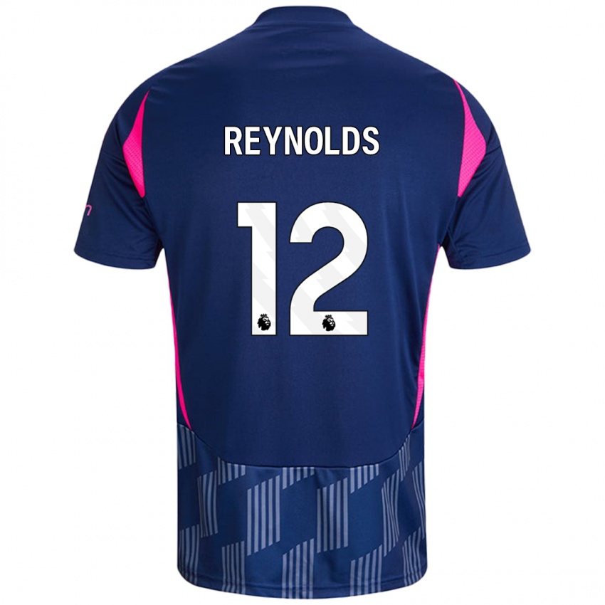 Niño Camiseta Niamh Reynolds #12 Azul Real Rosa 2ª Equipación 2024/25 La Camisa Perú