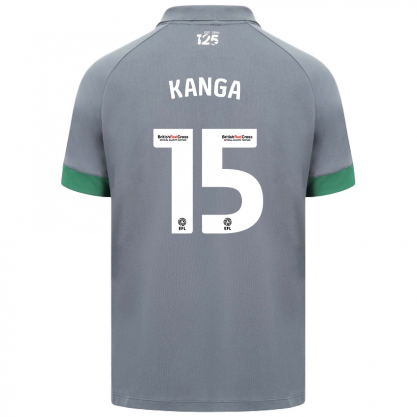 Niño Camiseta Wilfried Kanga #15 Gris Oscuro 2ª Equipación 2024/25 La Camisa Perú