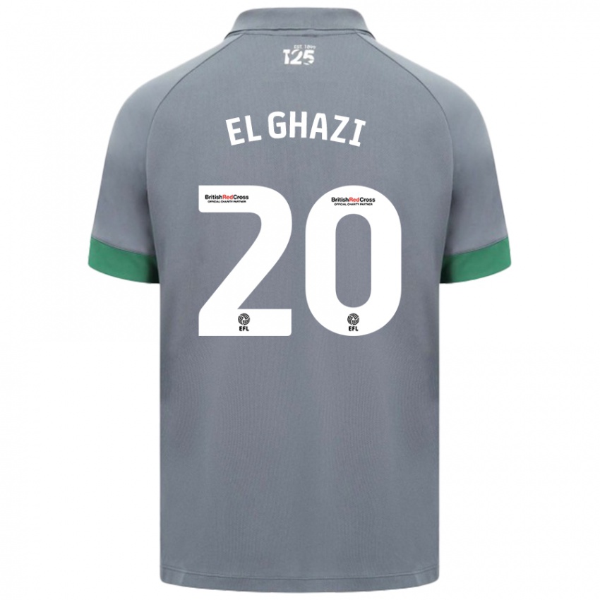 Niño Camiseta Anwar El Ghazi #20 Gris Oscuro 2ª Equipación 2024/25 La Camisa Perú